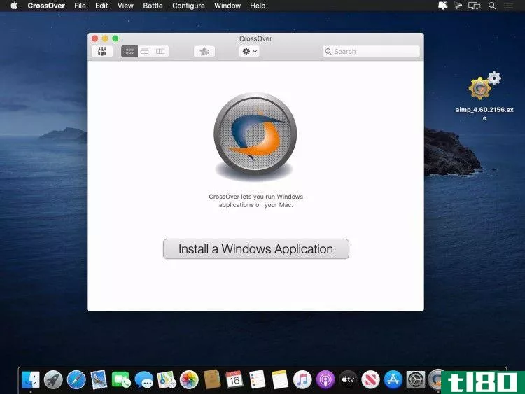 Screenshot of crossover for mac