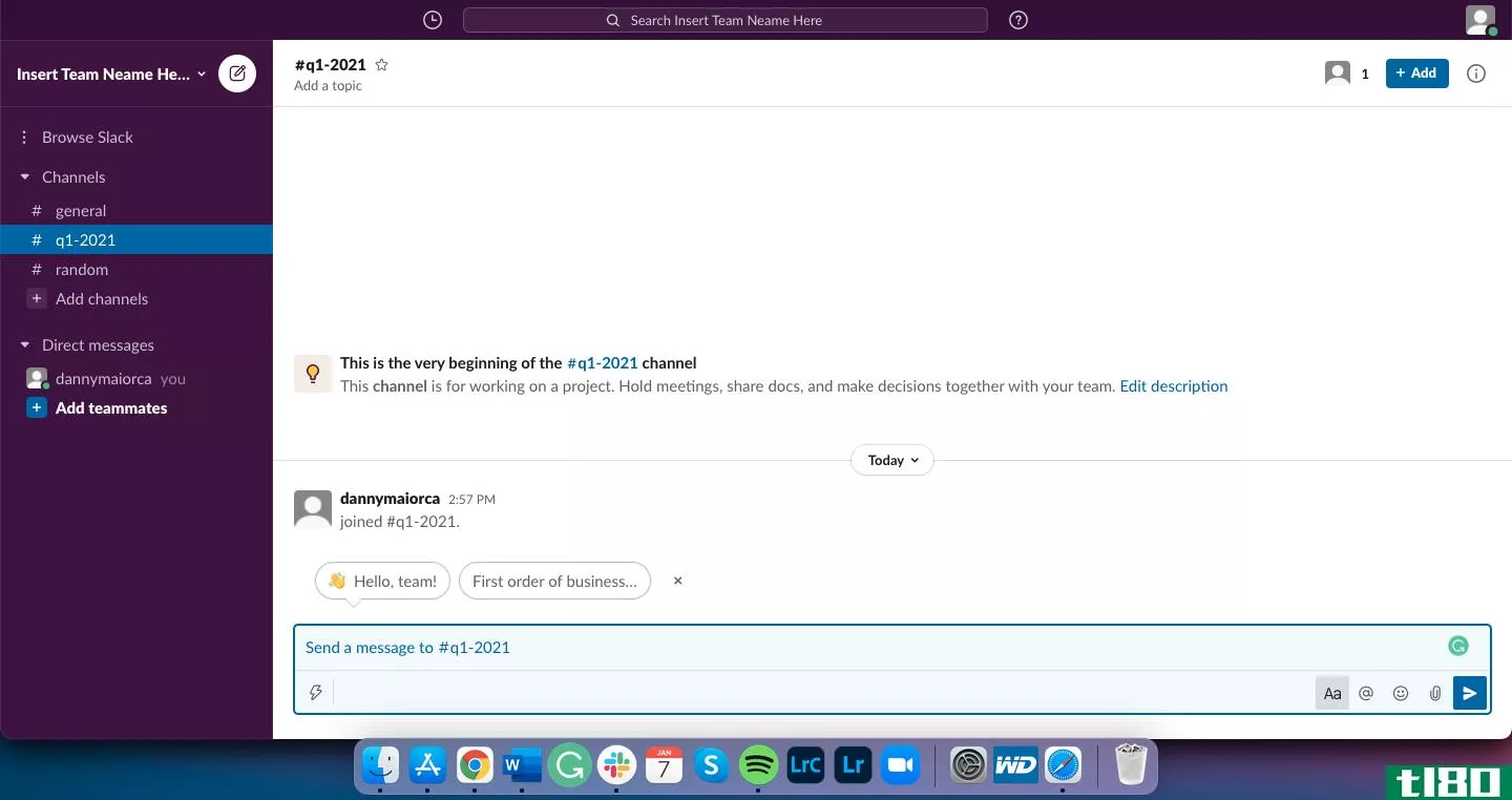 Finalized Slack Channel