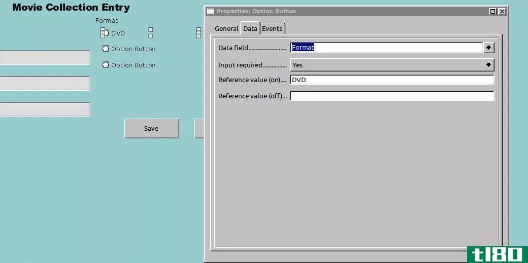 Setting Data Field for Option Button in LibreOffice Base