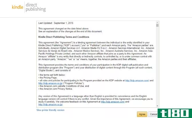 Amazon Kindle Direct Publishing terms and conditi***