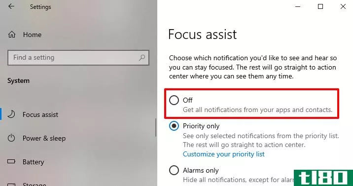 Disable Windows 10 Focus Assist