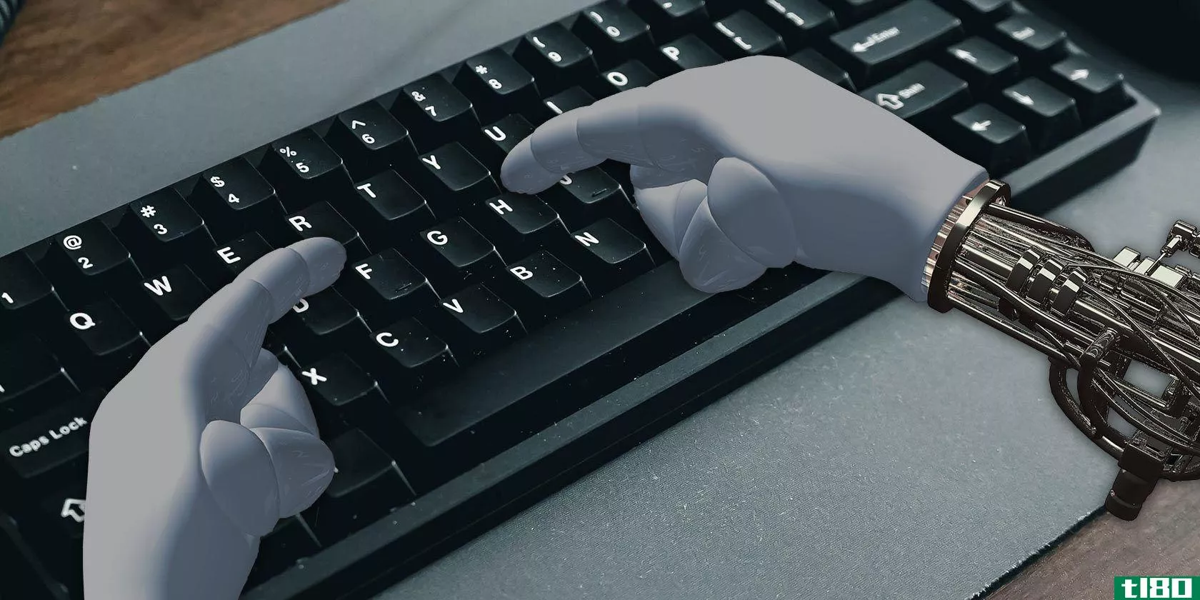 Robot at keyboard