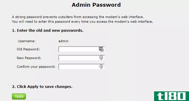Router changing password