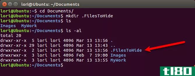 Create a new hidden folder using the Terminal in Linux