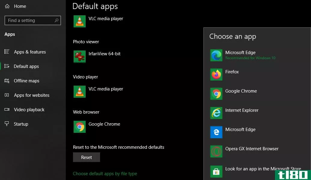 Windows Change Default Browser List
