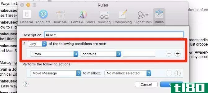 create apple mail rules