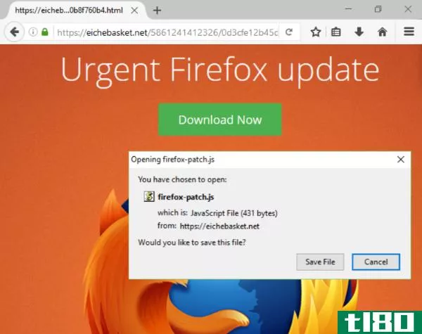 spot online fakes - fake Firefox Update Page