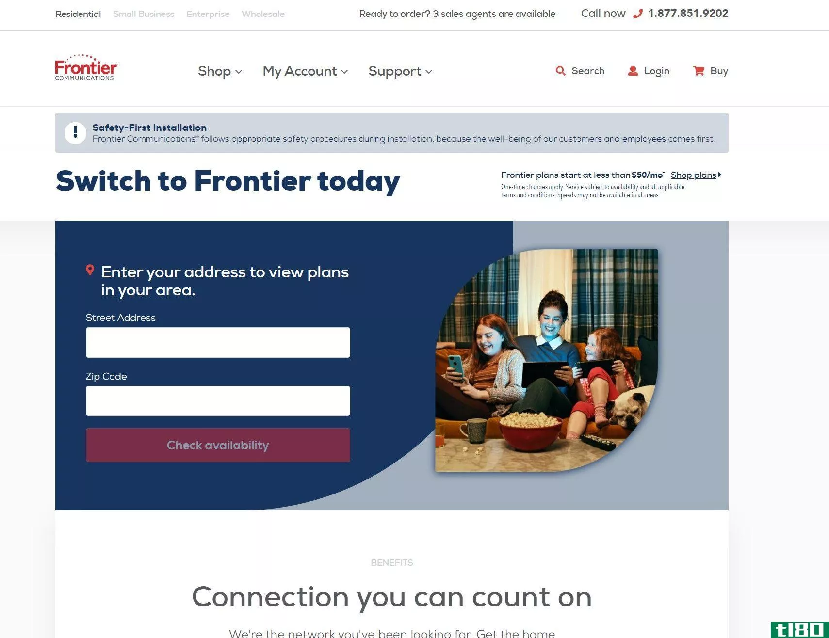 Frontier website