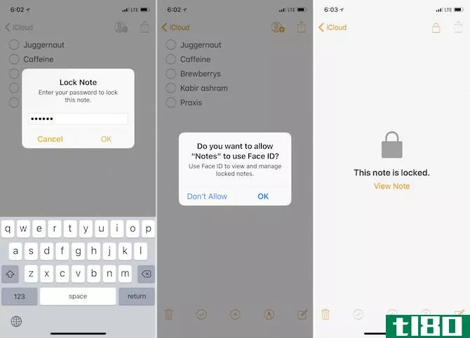 Apple Notes Features - Lock Notes