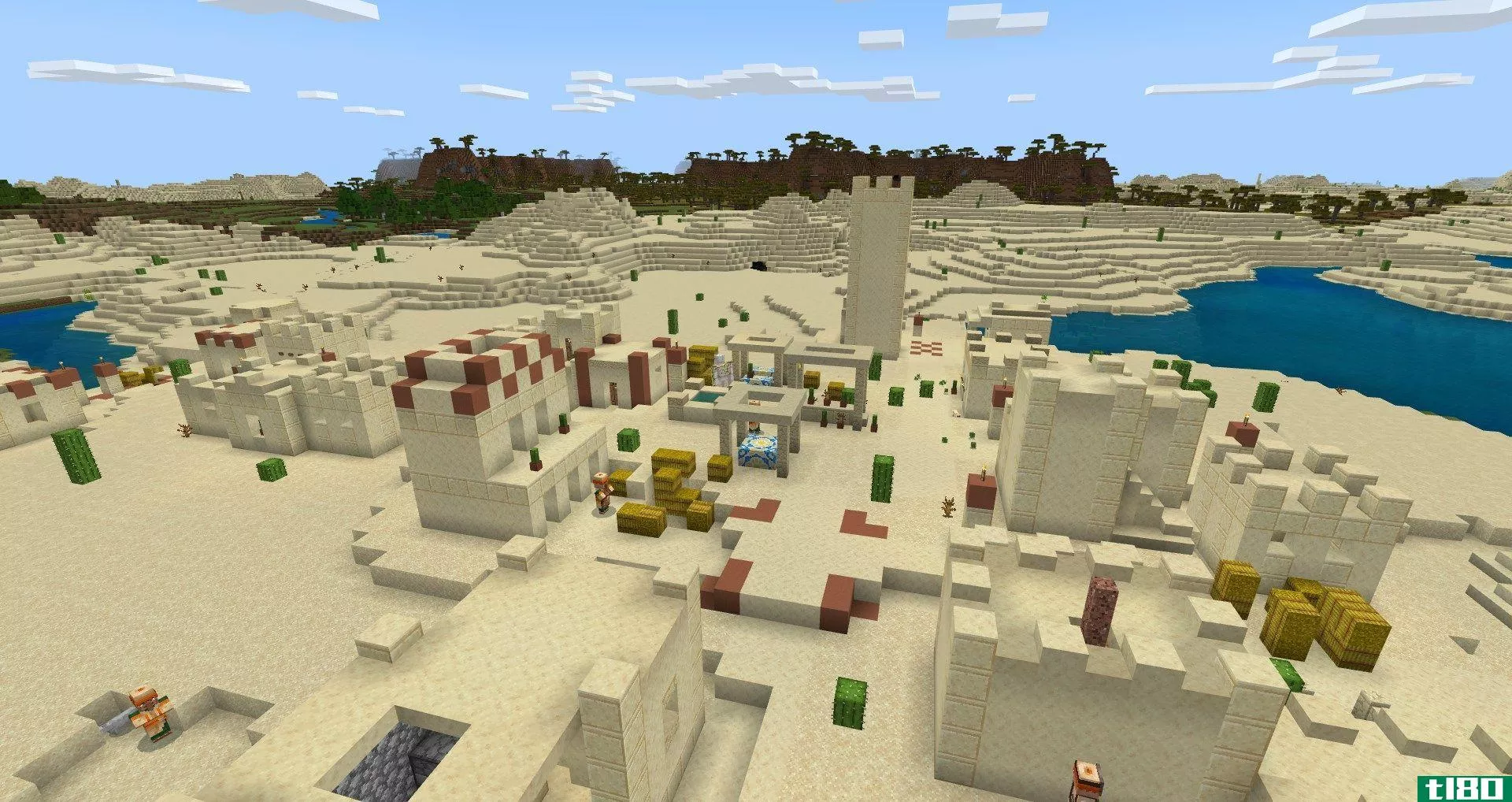 minecraft village and desert outpost