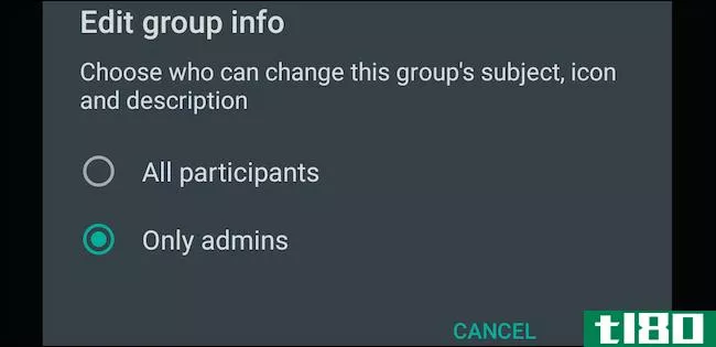 如何防止成员编辑whatsapp组的详细信息