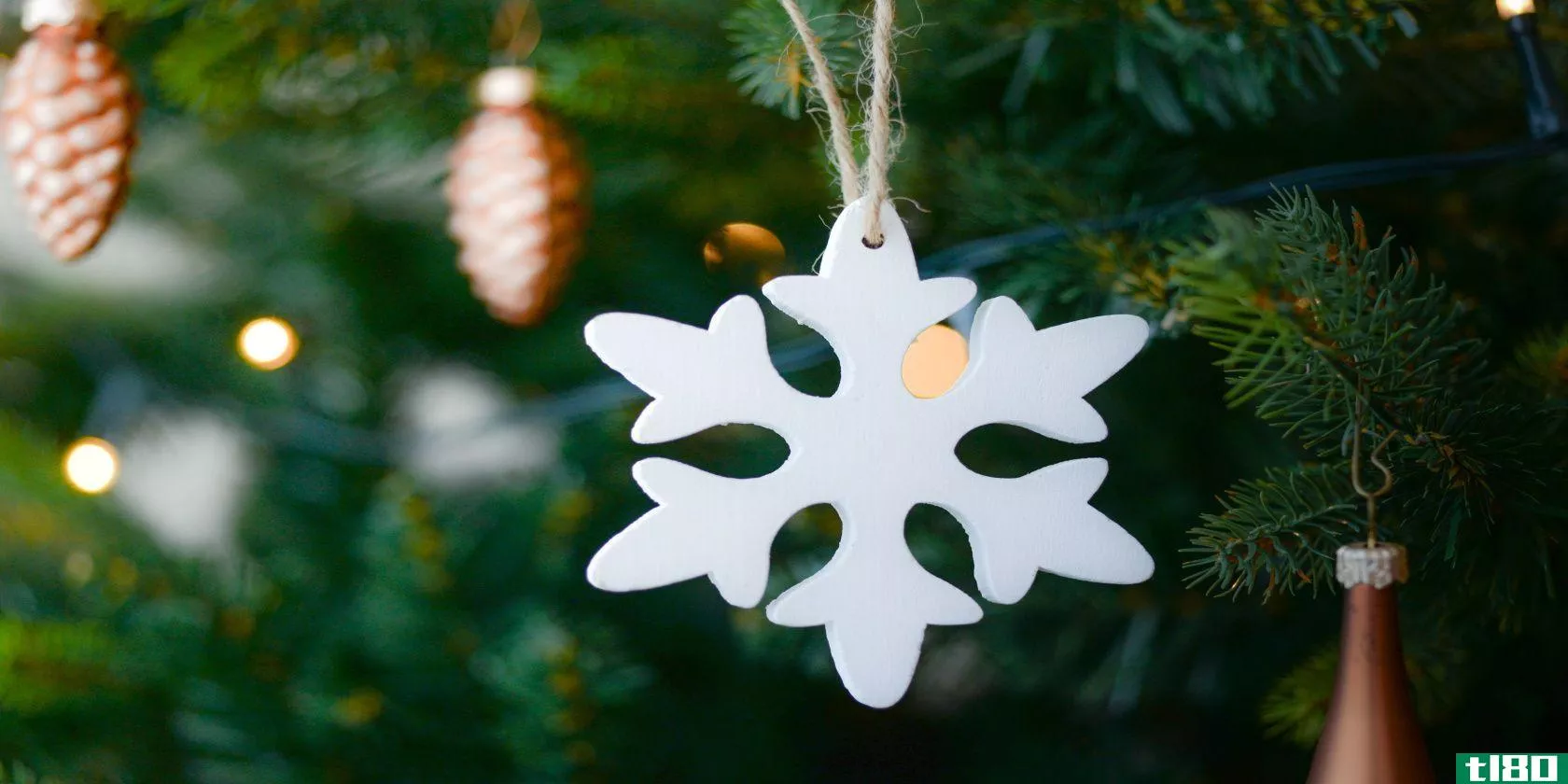 Snowflake on a Christmas tree