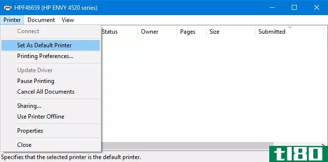 set printer as default