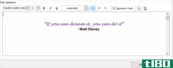 quote outlook email signature 