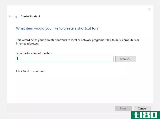 Creating a manual shortcut