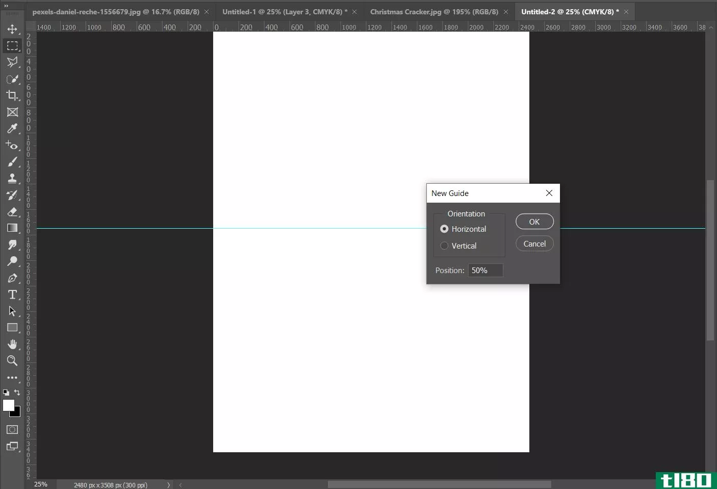 Creating a Guide Line in Photoshop