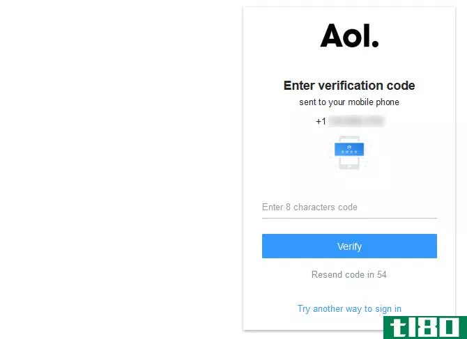aol phone verification page