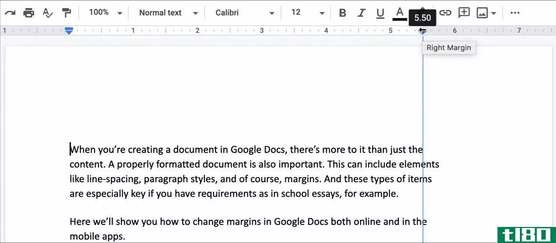Change Right Margin-Google Docs