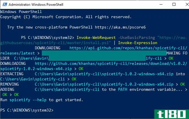 spicetify run powershell command download