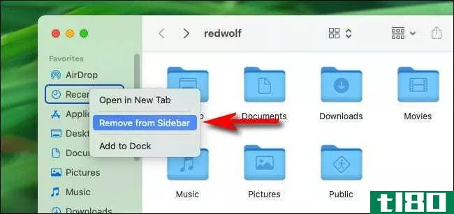 如何隐藏或禁用mac上的“recents”文件夹