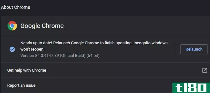 Chrome Check for Updates