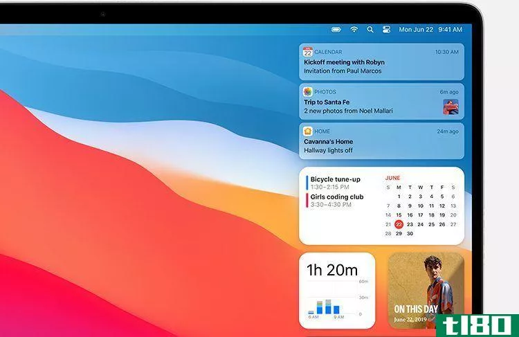 Widgets displayed in macOS Big Sur