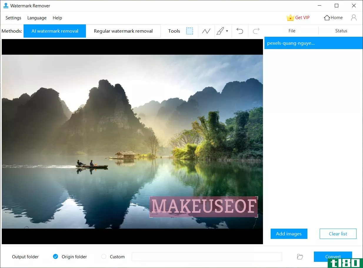 Apowersoft watermark remover app in action