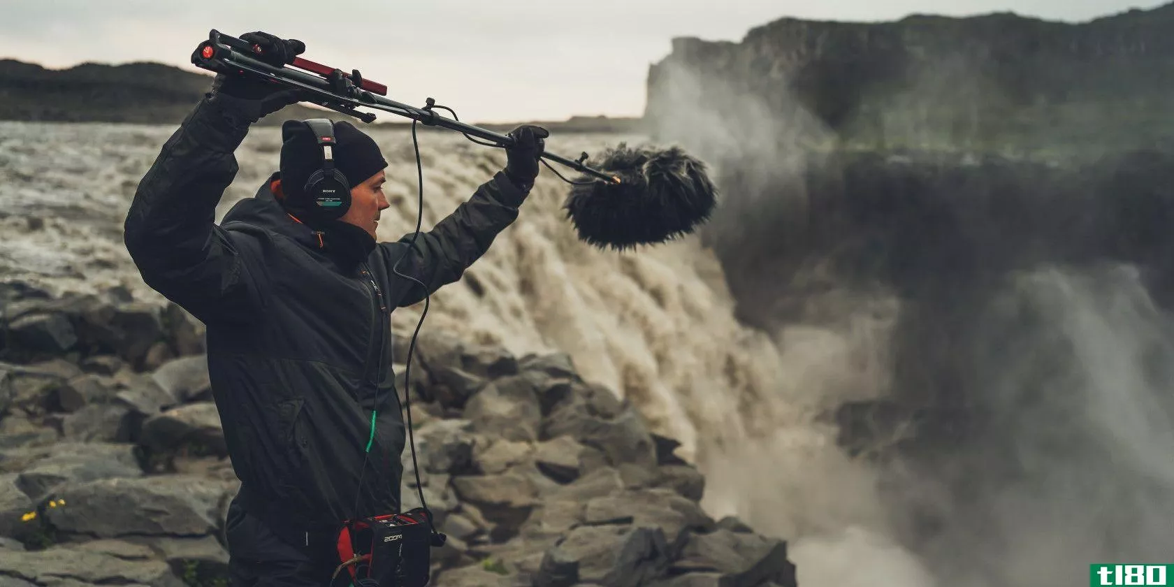 recording the sounds of a waterfall