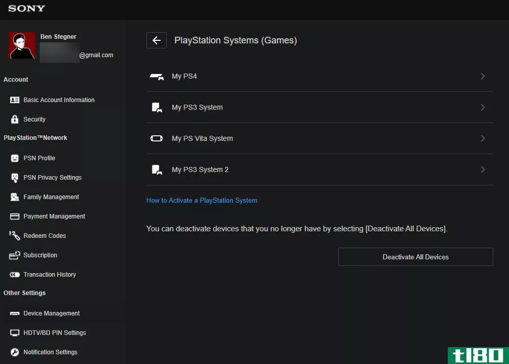 Sony PlayStation Device Management