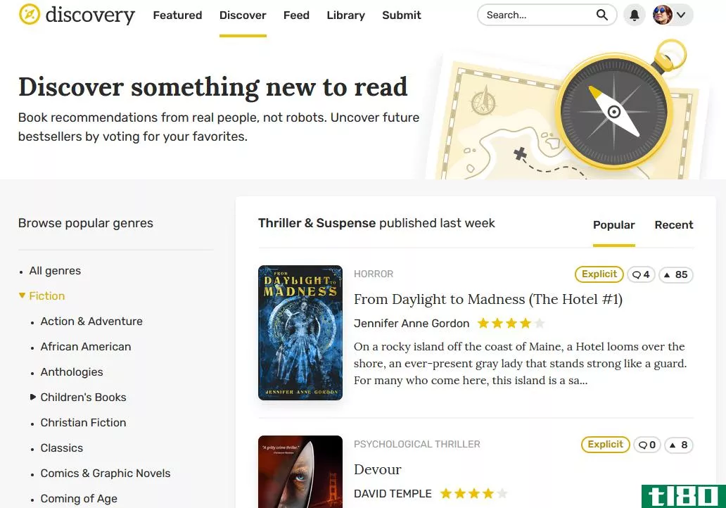 reedsy discovery discover page ranked books