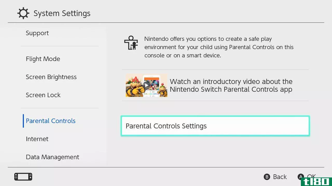 Parental Controls Settings on Nintendo Switch