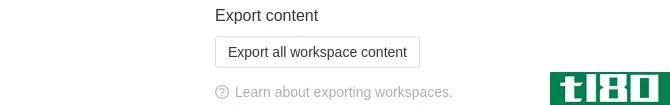 the export content button