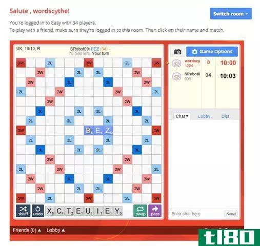 Lexulous online Scrabble game