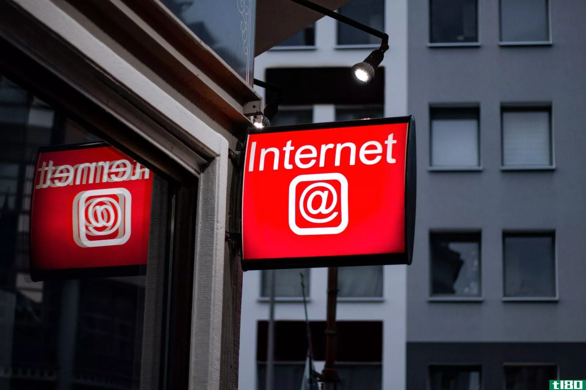 red store sign that says internet