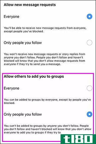 你能阻止人们把你加入instagram的群组吗？