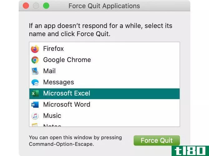 Force Quit App from the Applicati*** Window