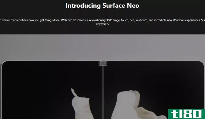 The Microsoft Surface Neo product page after the delay