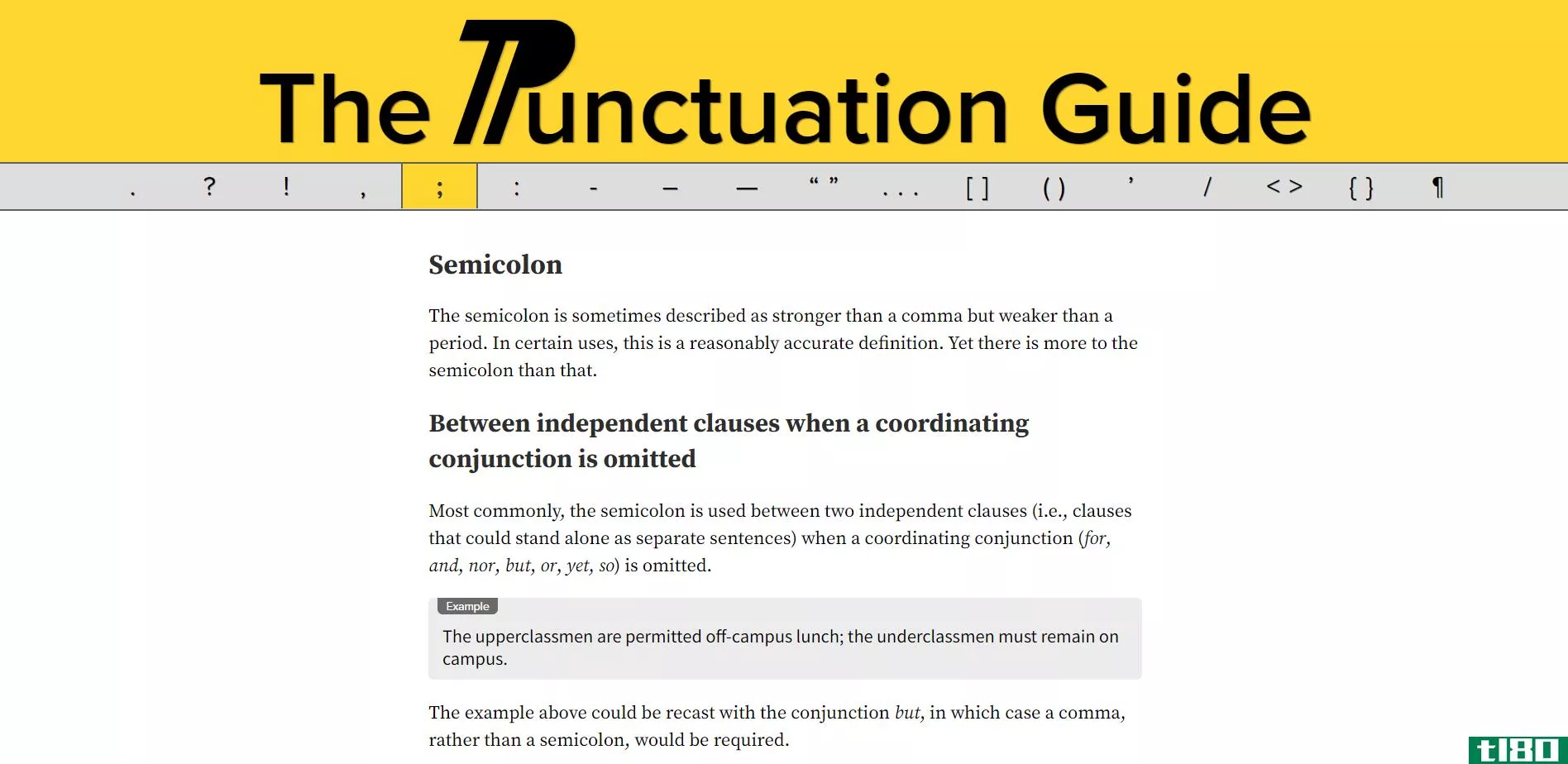 the punctuation guide screenshot