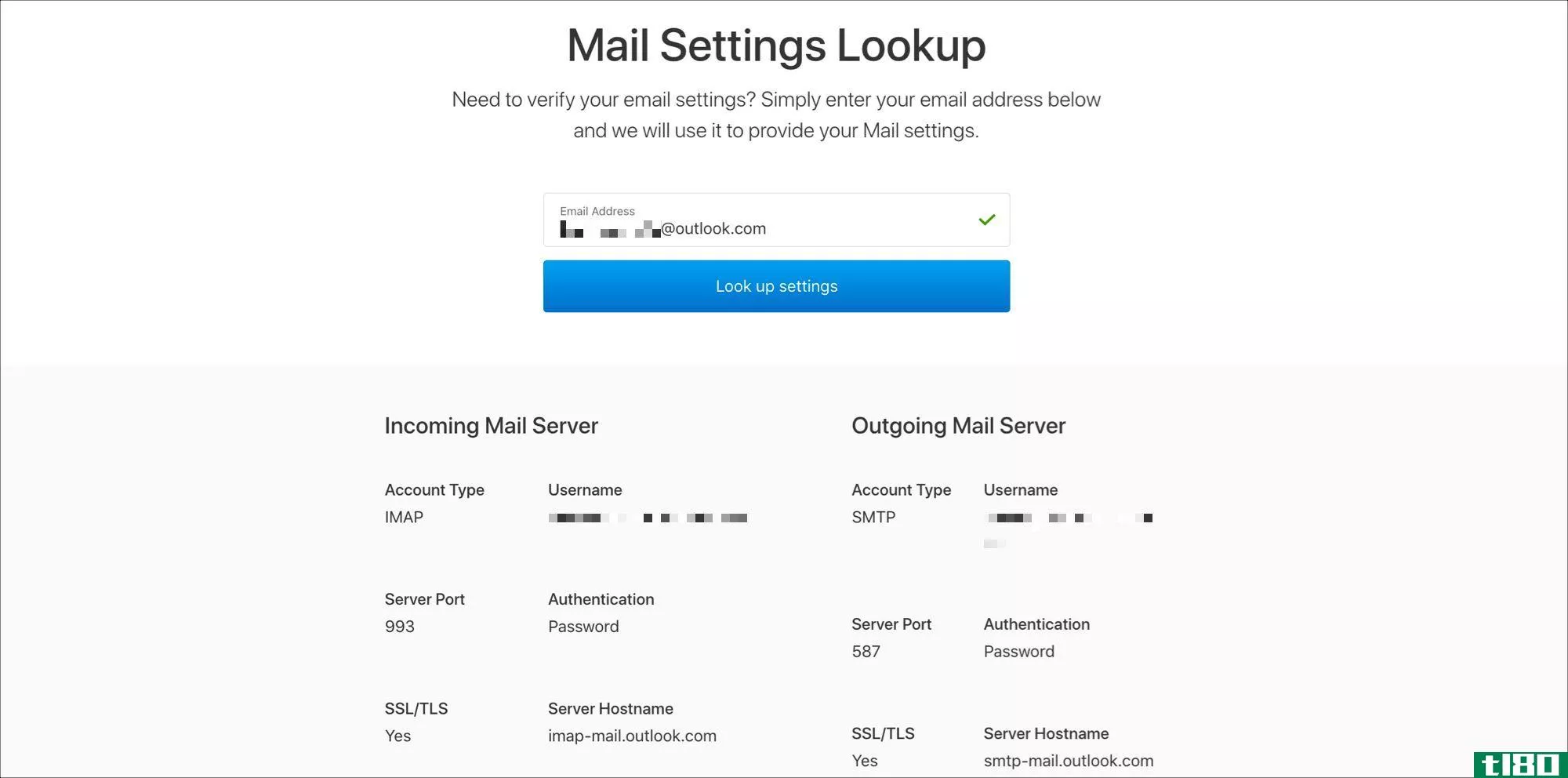 Apple Mail Settings Lookup Site