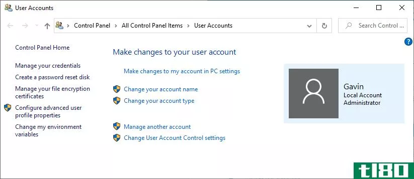 check windows user account type