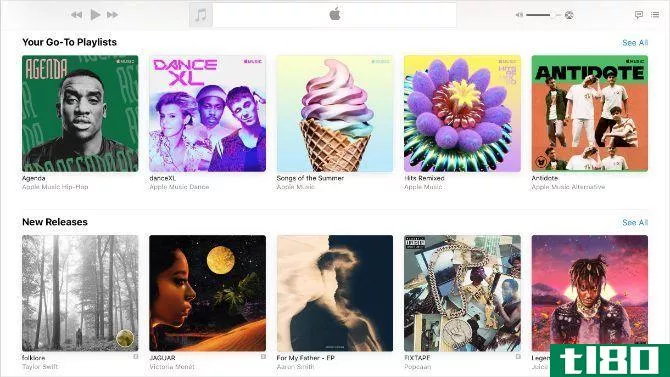 Apple Music showing new music releases