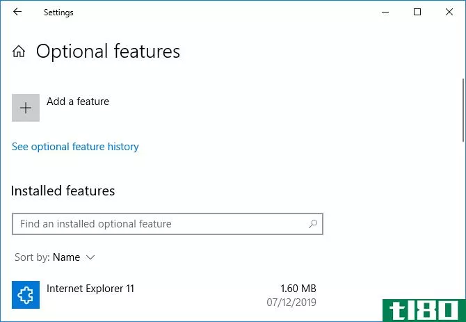 windows 10 optional features
