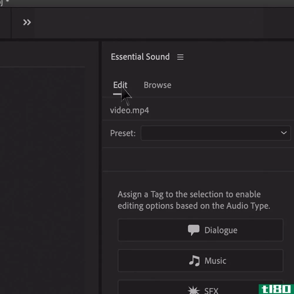 Essential Sounds Tab in Premiere Pro