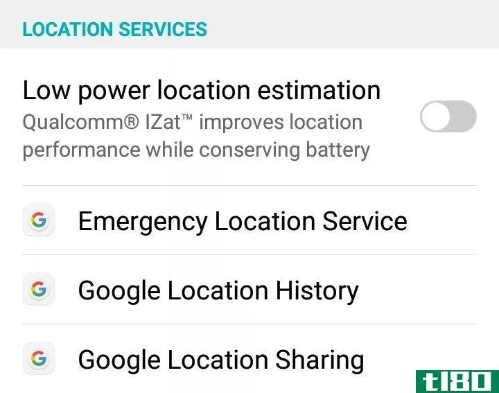 Android Location Services settings