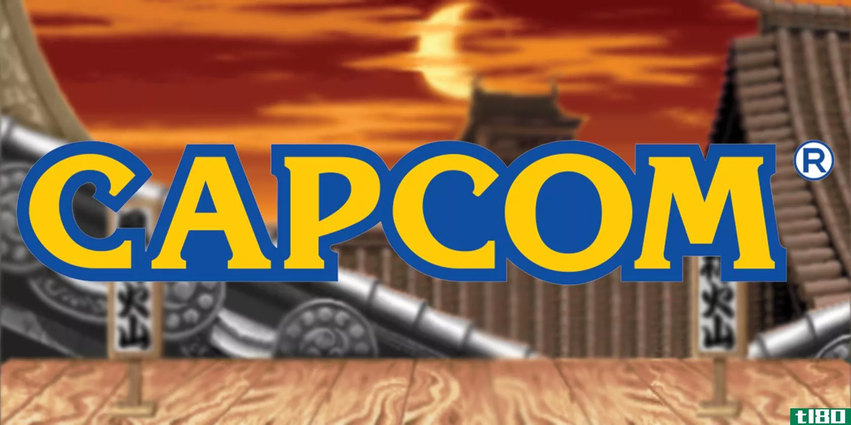 capcom logo on street fighter classic background
