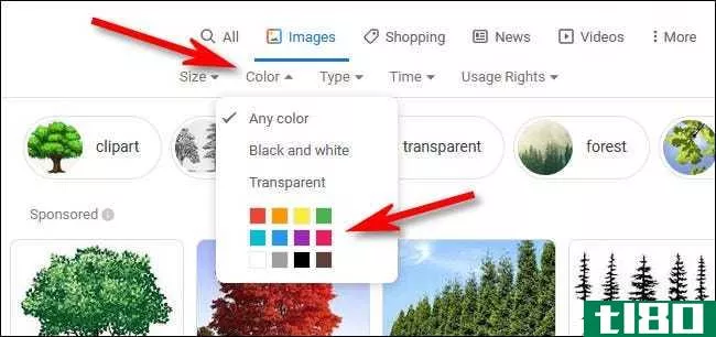 如何按颜色过滤google图像搜索结果