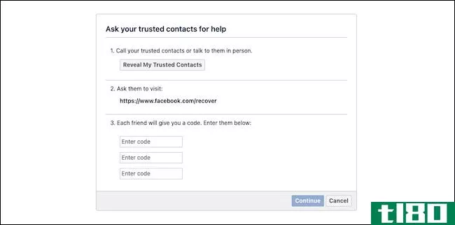如何为facebook登录紧急情况设置可信联系人