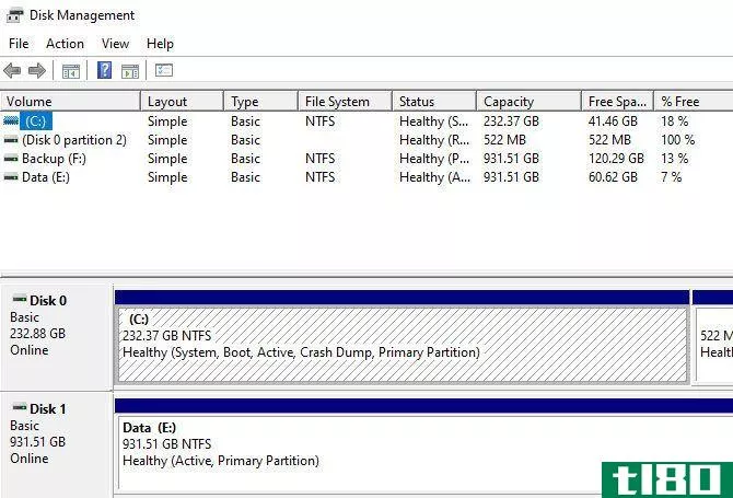 replace hard drive - windows disk management