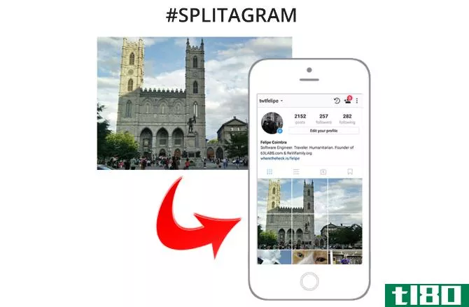 Split a photo into three columns for collages on Instagram profile grid