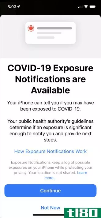 为什么你的iphone上写着“covid-19曝光通知可用”